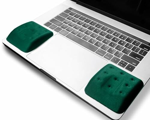 WavePads by PostureUp – Original Two Pack Adjustable Wrist Rests for Laptop and Keyboard Ergonomic Memory Foam Laptop Wrist Pads for Wrist Pain & Carpal Tunnel Relief (Forest Green)