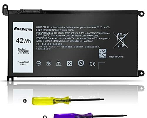 WDX0R Replacement Laptop Battery for Dell Inspiron 13 15 5000 7000 Series 5570 7579 7378 5567 7573 5565 5379 5378 Latitude 3490 3590 3340 3400 3390 3500 3190 Vostro 5468 5568 P69G 3CRH3 11.4V 42Wh