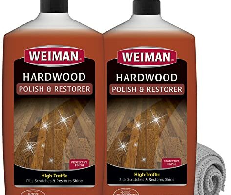 Weiman Wood Floor Polish and Restorer 32 Oz 3PC Bundle - High-Traffic Hardwood Floor, Natural Shine, Removes Scratches, Leaves Protective Layer