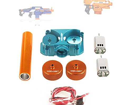 WORKER Upgraded Flywheel Motor Mod Kit Set for Nerf N-Strike Elite Series Toy (Orange)