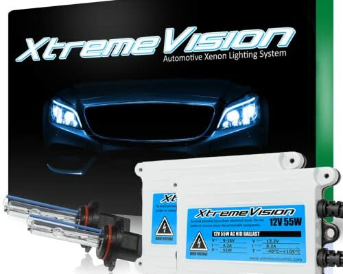 XtremeVision 9005 8K 55W AC Xenon Bundle - Xenon Headlight Bulb with Slim AC Ballast - HB3, 9011, 8000K Medium Blue - Xenon Bulbs - 1 Pair