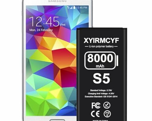 XYIRMCYF Galaxy S5 Battery (2024 New Upgrade), 8000mAh High Capacity Battery for Galaxy S5 G900A G900P G900V G900T G900F G900H G900R4 I9600