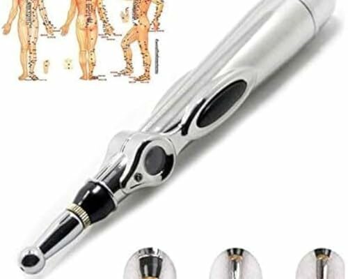 Zeerkeer Acupuncture Pen 3-in-1 Electronic Acupuncture Pen for Pain Relief, Powerful Meridian Energy Pulse Massage Pen, Includes Massaging Gel