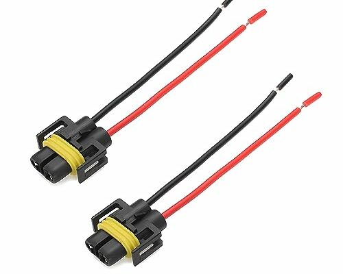 zipelo 2 Pcs Female Adapter for Fog Light, H8 H9 H11 Socket Wiring Harness, Pigtail Connector for Headlight, H11 Waterproof Pulse Power Plug, Compatible with Many Vehicles