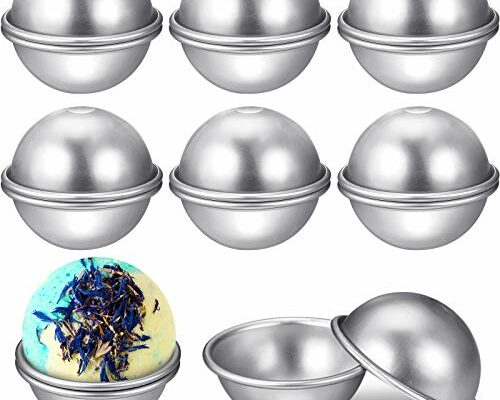 16 Pieces 6 cm/ 2.36 Inch Diameter DIY Metal Bath Bomb Crafting Mould Bath Bomb Making Supplies for Crafts Making, 8 Sets