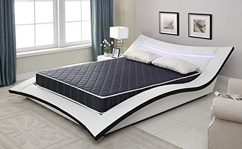 AC Pacific 6-Inch Water-Resistant High-Density Foam Mattress Made in USA with Stylish Diamond-Quilted Breathable Fabric, Distributes Weight Evenly, Twin Deluxe, Navy Blue