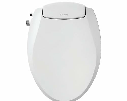 Brondell Bidet Toilet Seat Non-Electric Swash Ecoseat, Fits Elongated Toilets, White - Dual Nozzle System, Ambient Water Temperature - Bidet with Easy Installation