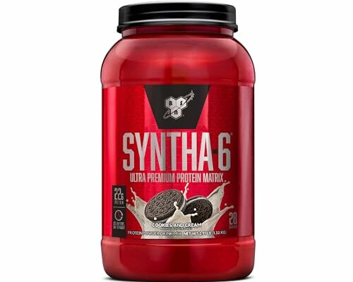 BSN SYNTHA-6 Whey Protein Powder, Micellar Casein, Milk Protein Isolate Powder, Cookies and Cream, 28 Servings (Package May Vary)