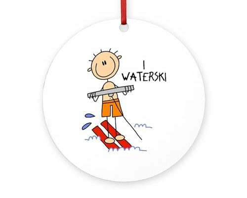 CafePress I Waterski Round 4" MDF Holiday Ornament