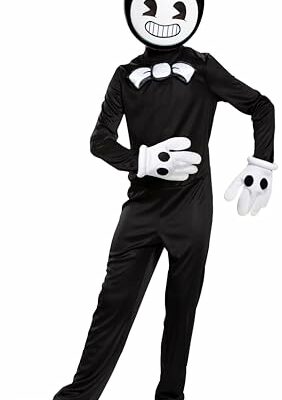 Disguise Bendy & The Ink Machine Classic Child Costume, Large (10-12) , Black