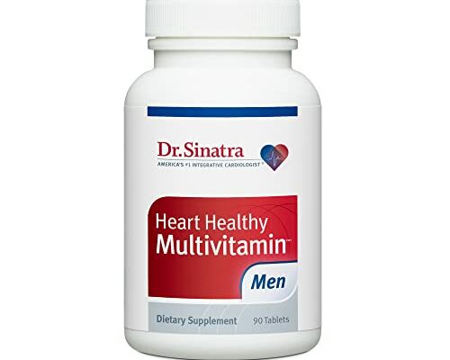 Dr. Sinatra Heart Healthy Multivitamin for Men with Vitamin D 1000 IU, A, B12, C, E, and Zinc, 90 Tablets (30-Day Supply)