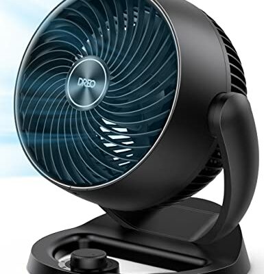 Dreo Fan for Bedroom, 12 Inches, 70ft Powerful Airflow, 28db Quiet Table Air Circulator Fans for Whole Room, 120° Adjustable Tilt, 3 Speeds, Desktop Fan for Home, Office, Kitchen