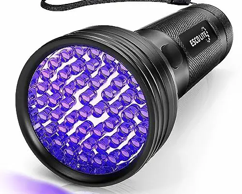 ESCO LITE Escolite UV Flashlight Black Light, 51 LED 395 nM Ultraviolet Blacklight Detector for Dog Urine, Pet Stains and Bed Bug