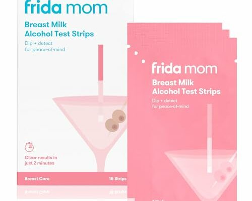 Frida Mom Alcohol Test Strips for Breastmilk, Detects Alcohol in 2 Mintues for Peace of Mind, 15ct