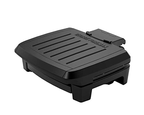 George Foreman® Fully Submersible™ Grill, NEW Dishwasher Safe, Wash the Entire Grill, Easy-to-Clean Nonstick, Black/Grey, 4-Serving