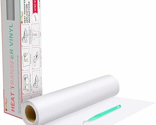 HTVRONT Heat Transfer Vinyl White HTV Rolls - 12" x 20ft White Iron on Vinyl for All Cutter Machine, White HTV Vinyl for Shirts - Easy to Cut & Weed for Heat Vinyl Design