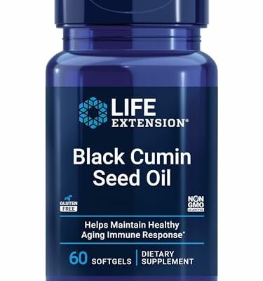 Life Extension Black Cumin Seed Oil, black cumin, immune health support, whole-body health, healthy aging, gluten free, non-GMO, 60 softgels