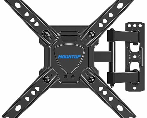 MOUNTUP Full Motion TV Wall Mount for Most 26-50 Inch TVs, Max VESA 300x300mm Wall Mount TV Bracket with Swivel Tilting Extension Level Adjustment for LED LCD Flat Curved TVs Up to 53 LBS, MU0018