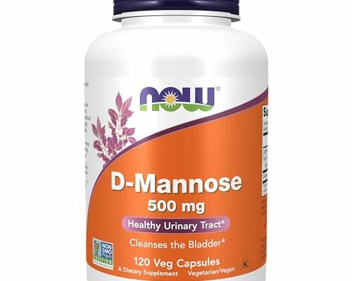 NOW Supplements, D-Mannose 500 mg, Non-GMO Project Verified, Healthy Urinary Tract, 120 Veg Capsules