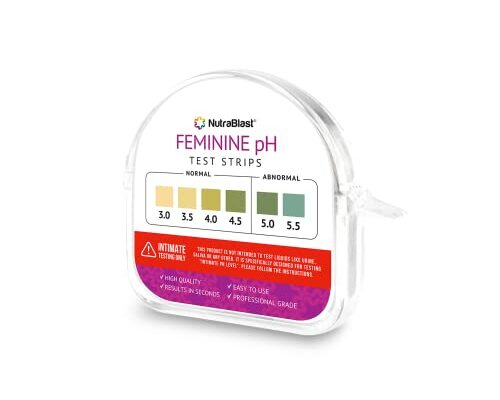 NutraBlast Feminine pH Test Strips 3.0-5.5 | Monitor Intimate Health | Easy to Use & Accurate Women’s Acidity & Alkalinity Balance pH Level Tester Kit (100 Tests Roll)