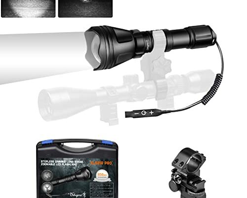 Odepro KL52IR-Pro 850nm IR Illuminator Flashlight for Night Vision Hunting, Focus Adjustable Infrared Scope Mounted Light with Stepless Dimmer Switch, for Coyote Hog Predator Hunting