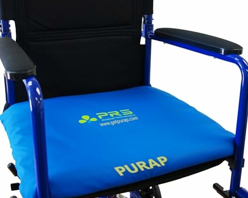 PURAP PRS Medical Liquid & Air Layer Wheelchair Cushion for Pressure Relief & Bedsore Prevention – 18 x 20 x 1.5 inches - Blue