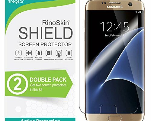 RinoGear (2-Pack) Screen Protector for Samsung Galaxy S7 Edge (5.5" inch) Screen Protector Case Friendly Accessories Flexible Full Coverage Clear TPU Film