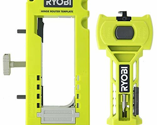 Ryobi A99HT3 Door Hinge Installation Kit/Mortiser Template Bundled with Ryobi A99LM2 Door Latch for Accurate Chiseling and Scoring (1)