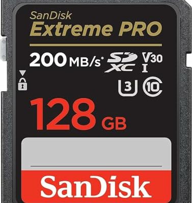 SanDisk 128GB Extreme PRO SDXC UHS-I Memory Card - C10, U3, V30, 4K UHD, SD Card - SDSDXXD-128G-GN4IN