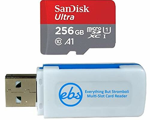 SanDisk Ultra 256GB Memory Card Works with Samsung Tab A7 Lite, Tab S7 FE, Tab S7 FE 5G Galaxy Tablet (SDSQUA4-256G-GN6MN) UHS-I Bundle with (1) Everything But Stromboli SD & MicroSDXC Card Reader