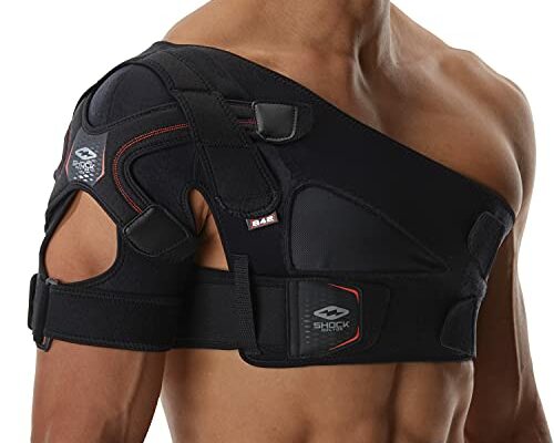 Shock Doctor Shoulder Support Brace for Men, Prevents & Promotes Healing from AC Sprains, Rotator Cuff Injuries & Moderate Separations- Single