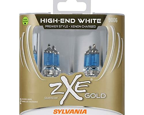 SYLVANIA - 9006 (HB4) SilverStar zXe GOLD High Performance Halogen Headlight Bulb - Headlight & Fog Light, Bright White Light Output, Best HID Alternative, Xenon Charged Technology (Contains 2 Bulbs)