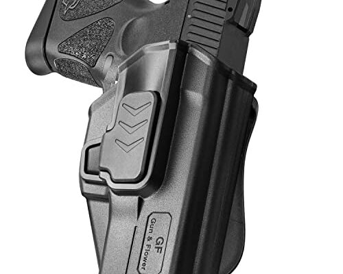 Taurus G2C Holster, OWB Holster Fits Taurus G2C/G3C, Taurus Millennium G2 PT111/PT140, Outside Waistband Carry Holster, Level II Retention Locking System, 360 Degrees Adjustable, Right Hand