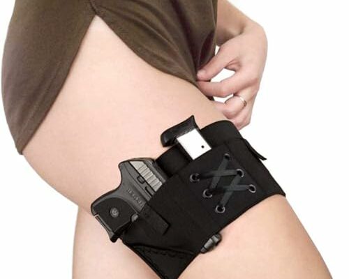 Thigh Holster for Women,Adjustable Tactical Sexy Lady Leg Pistol Holster Concealed Carry Gun Holster Fit for PT-22. 22 CaliberTCP. 380, P238, RugerLCP &Similar Guns (Black)