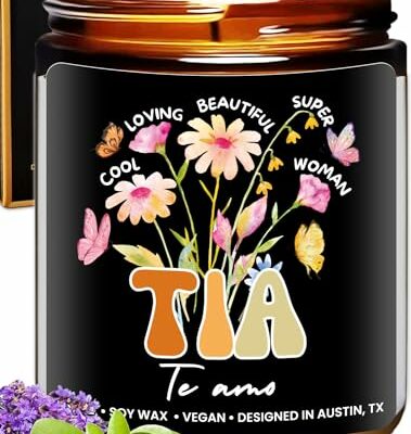 Tia Candle, Tía Gifts from Niece, Regalos Para Tia De Sobrina, Regalos Para La Tia Gifts from Nephew, Best Tia Ever Gifts Aunt, Tia Gifts for Aunt in Spanish, Birthday, Christmas, Gift Ready