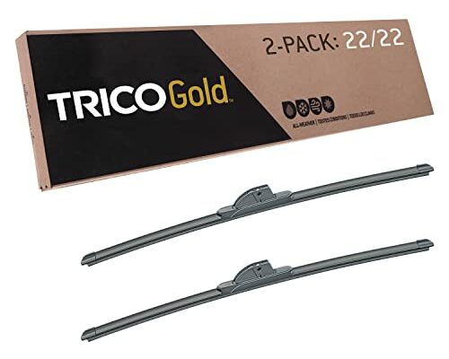 TRICO Gold™ (18-2222) 22 Inch Pack of 2 Automotive Replacement Windshield Wiper Blades for My Car Super Premium All Weather Beam Blade for Select Vehicle Models