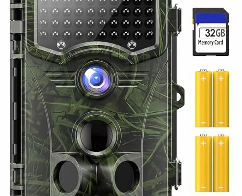 Vikeri 4K 32MP Trail Camera, Game Camera with Night Vision 0.1s Trigger Time Motion Activated 120°Wide Lens, IP66 Hunting Camera with 40pcs No Glow Infrared LED 2.4''LCD for Wildlife Monitoring