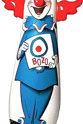 WARM FUZZY Toys - The Original 46" Bozo The Clown Inflatable 3-D Bop Bag (452) Works Great for Ages 3+ and at Home, in The Classroom or as an Energy/Stress Reliever