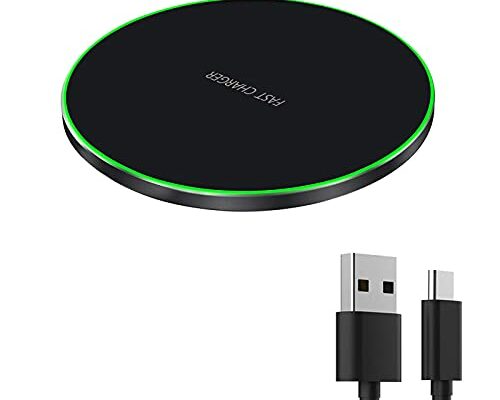 Wireless Charger for Samsung Galaxy S23/S23+/S22/S22+/S21/S21+/S20/S20+/S10/S10+/S9/S9+/S8/S7/S6/Note 20/Note 10, Wireless Charging Pad Compatible with iPhone 15/14/13/12.(No AC Adapter)