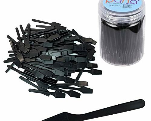 100 Pieces Cosmetic MakeUp Disposable Plastic 2.5" Spatulas For Skin Care Facial Cream Mask Spatula (BLACK)