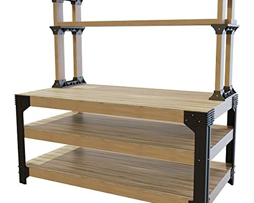 2x4basics 90164MI Custom Work Bench and Shelving Storage System, Black