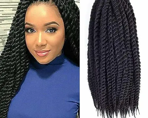 Admutty Havana Twist Crochet Hair 6 Packs 18 inch Braids Senegalese Braiding (1B)