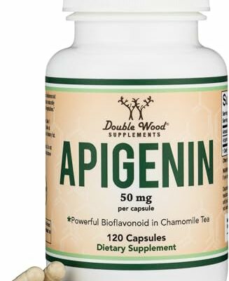 Apigenin Supplement - 50mg per Capsule, 120 Count (Powerful Bioflavonoid Found in Chamomile Tea for Relaxation, Sleep, and Mood) Senolytic Flavonols for Aging (Gluten Free) by Double Wood