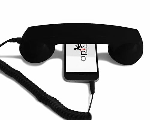 Cell Phone Handset/Retro Phone Handset/Handset for Mobile/Old School Cell Phone/Old Telephone Headset/Cell Phone Receiver/Handheld Receiver Cell Phone – 60s Micro by Opis, Germany (Black)