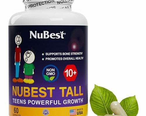 NuBest Tall 10+ - Premium Bone Strength Formula, Enhanced Immunity and Overall Health for Age 10+ - Who Drink Milk Daily with Calcium, Vitamin D3, Vitamin K2, and Multivitamins - 60 Capsules