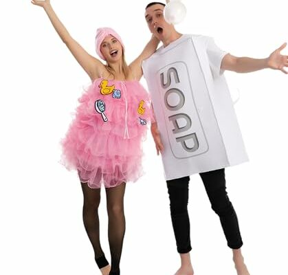 Spooktacular Creations Loofah and Soap Costume, Halloween Couples Costume for Adult for Halloween Cosplay Party