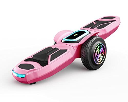 SWAGTRON SHUTTLE ZIPboard Electric Hoverboard/Skateboard | 6.3 mph and 3-Mile Range | LED Wheels and Bluetooth Speaker (Pink)