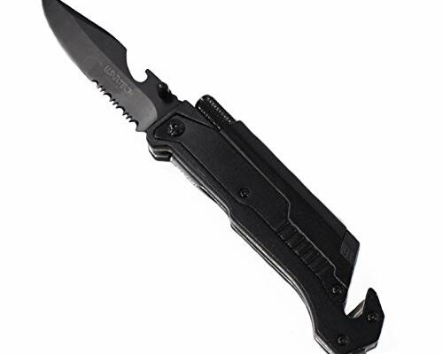 Wartech YC-S-9045-BK Spring Assisted 5 in 1 Pocket Knife, 8.5" , Black