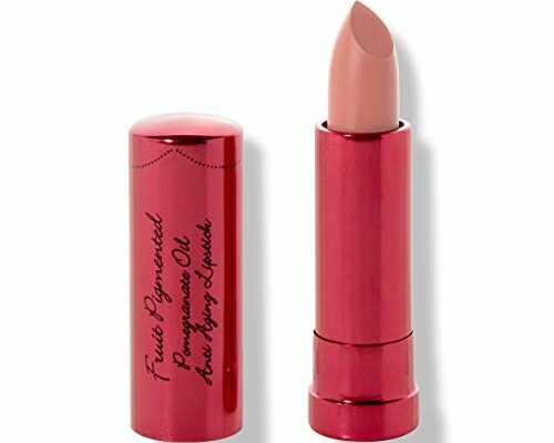 100% PURE Pomegranate Oil Anti-Aging Lipstick Long Lasting, Vibrant Makeup - Moisturizing Cocoa Butter Satin Finish - Vegan Fruit Pigmented Peony Color (Pale Pink) - 0.15 oz