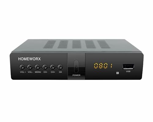 2024 Version Digital TV Converter Box, ATSC Digital Converter Box with TV Tuner, TV Recording, USB Multimedia Function, 1080P HDMI Output, Metal Case, Clear QAM, by Mediasonic HomeWorx (HW250STB)